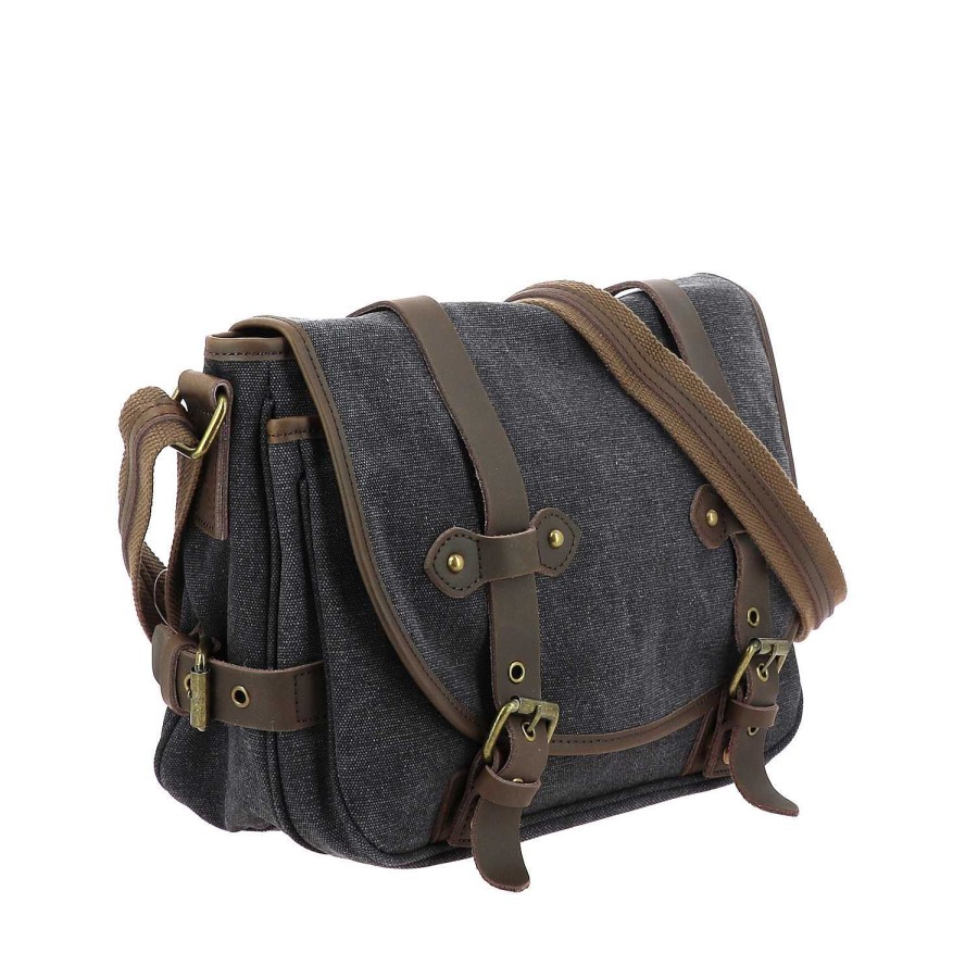 Bags Dupond Durand | Myr Leather And Canvas Messenger Bag