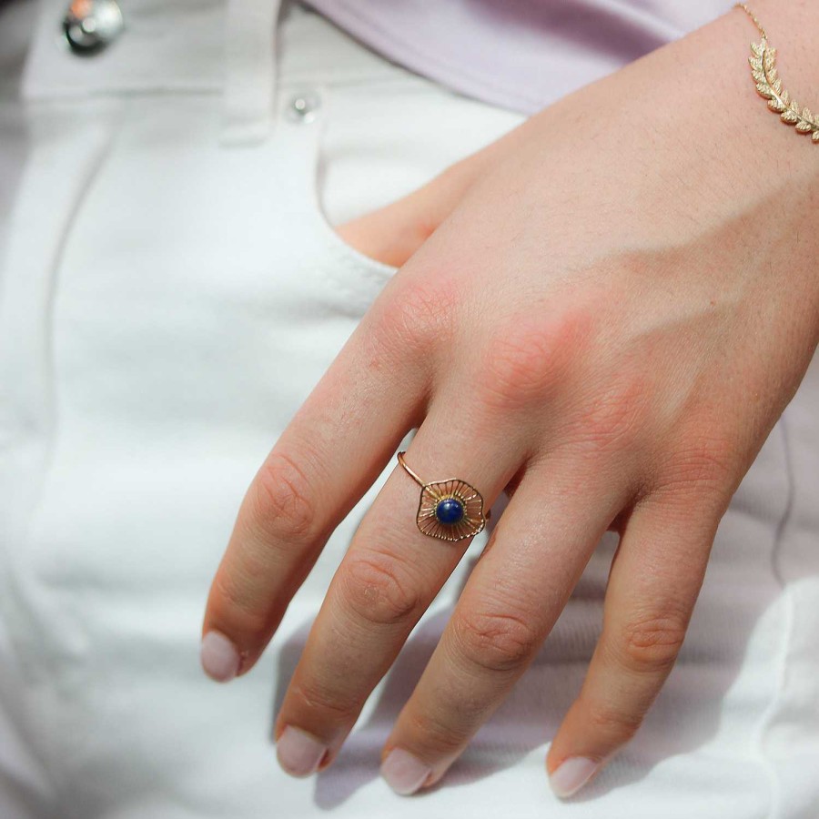 Jewelry Dupond Durand | Golden Ring, Lazuli