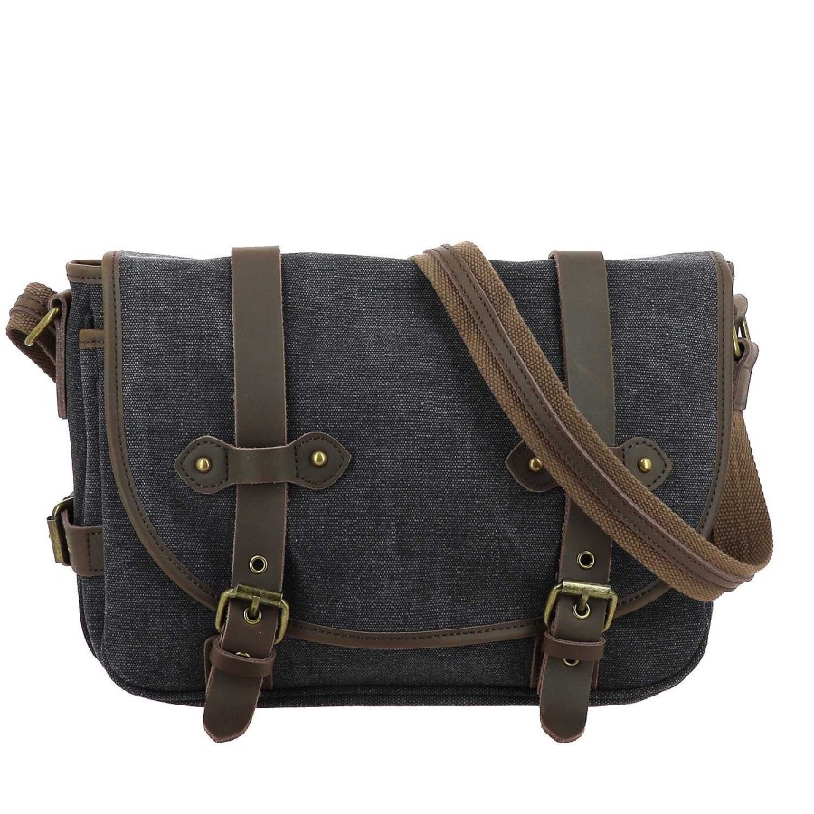 Bags Dupond Durand | Myr Leather And Canvas Messenger Bag