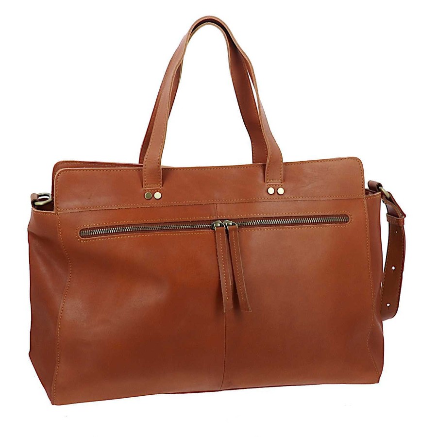 Bags Dupond Durand | Morgane Large Leather Tote Bag With Shoulder Strap