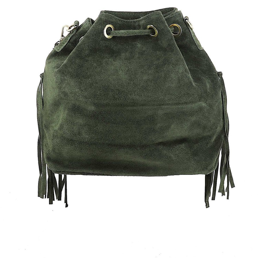 Bags Dupond Durand | Orion Fringed Bucket Bag In Suede Leather